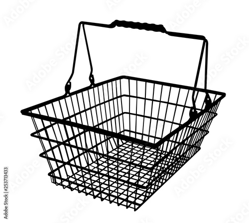 shopping basket silhouette vector