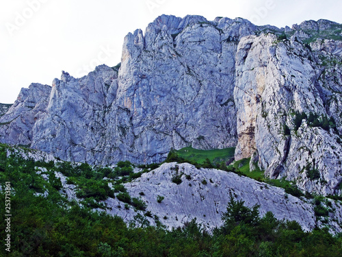 Stones and rocks of Alpstein mountain range - Cantons of St. Gallen and Appenzell Innerrhoden, Switzerland photo