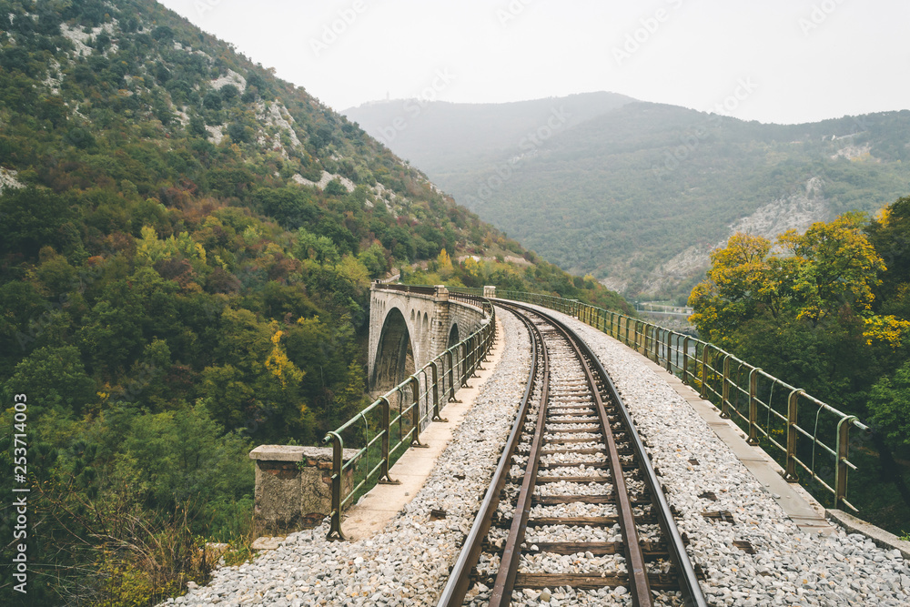 Railway bridge in the mountains