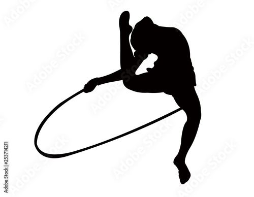 gymnast girl body silhouette vector