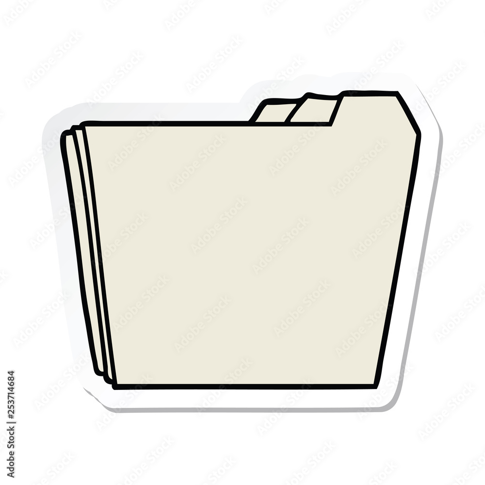 sticker of a cartoon business folders sticker of a cartoon business folders