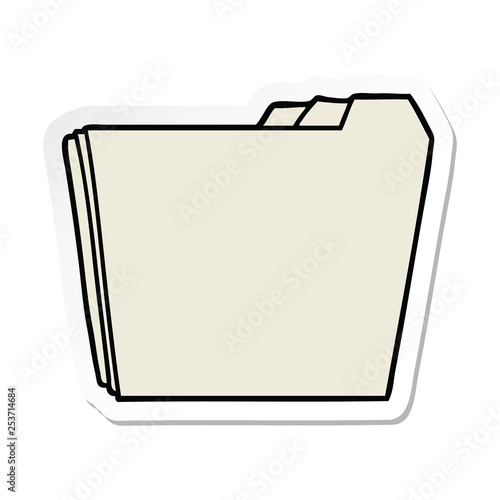 sticker of a cartoon business folders