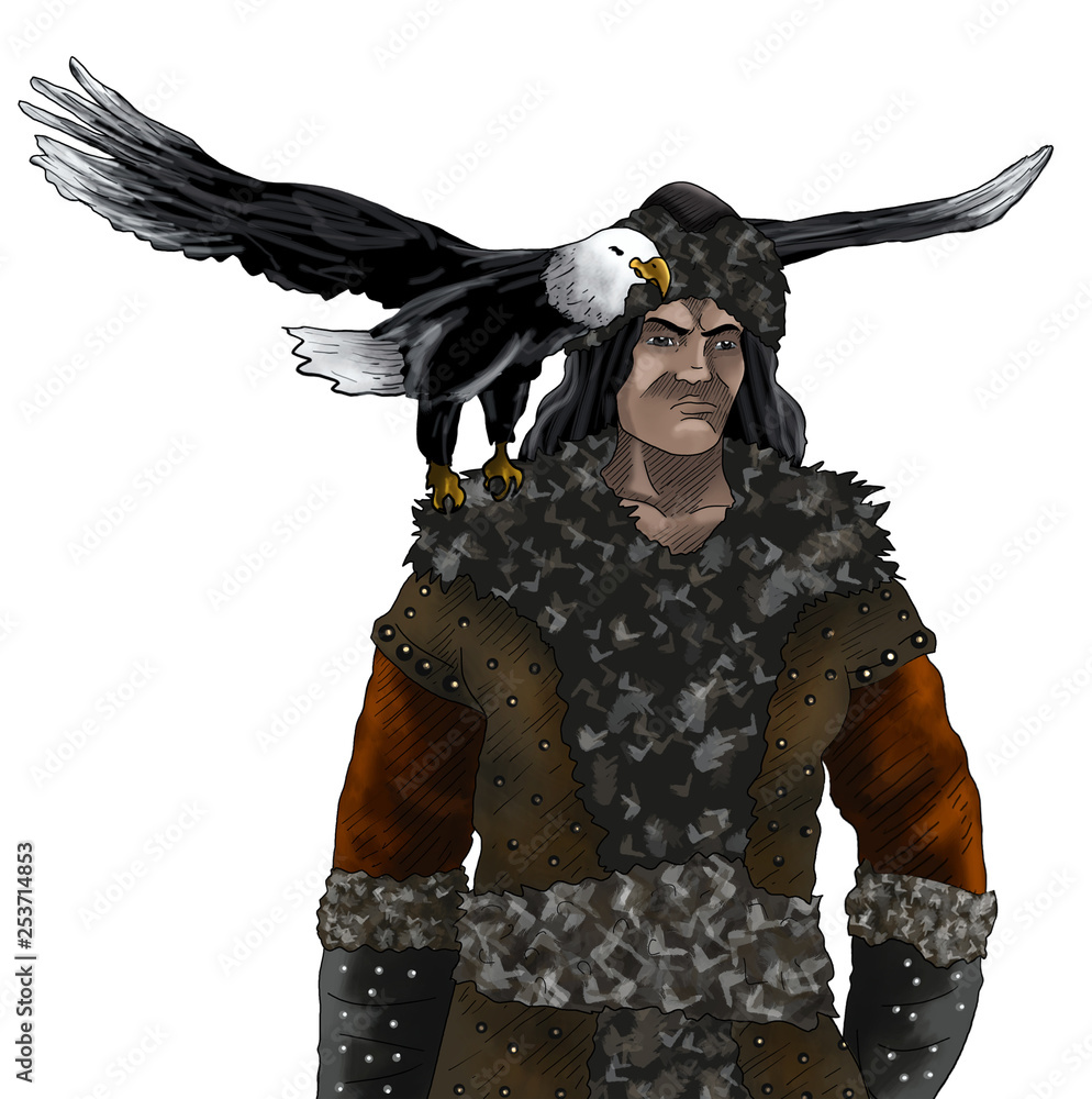 Obraz premium Warrior with eagle