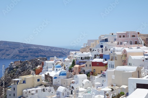 Oia the typical Greek village on the cliff of Santorini 