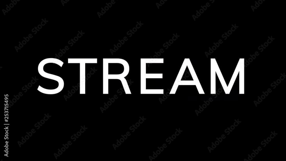 From the Glitch effect arises text STREAM. Then the TV turns off. Alpha channel Premultiplied - Matted with color black From the Glitch effect arises text STREAM. Then the TV turns off. Alpha channel Premultiplied - Matted with color black