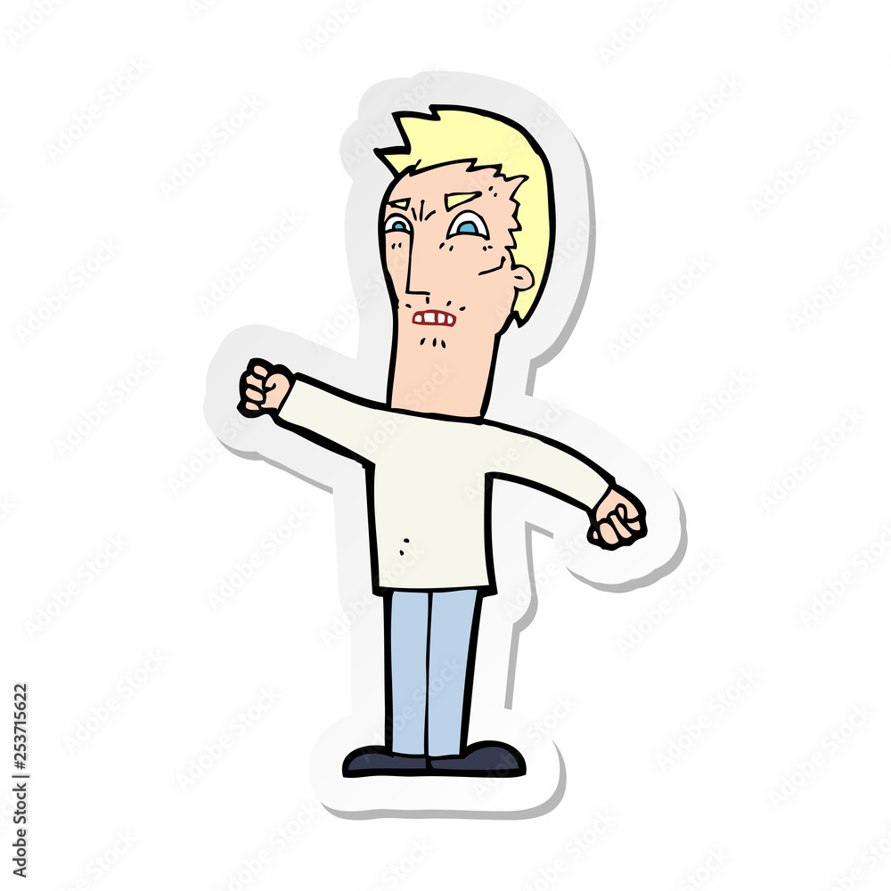 sticker of a cartoon annoyed man sticker of a cartoon annoyed man