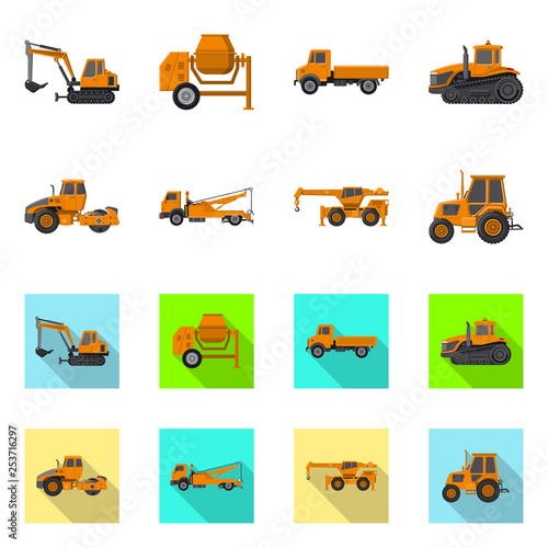 Vector design of build and construction icon. Set of build and machinery stock symbol for web.