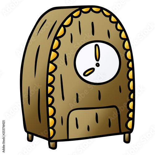 gradient cartoon doodle of an old fashioned clock