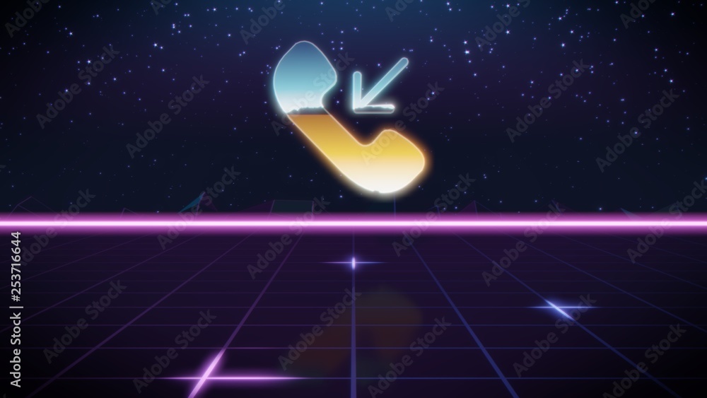 synthwave retro design icon of phone synthwave retro design icon of phone