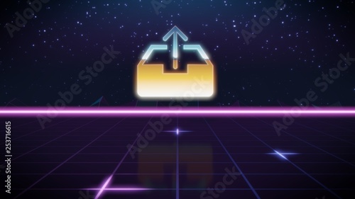Fényképezés synthwave retro design icon of download