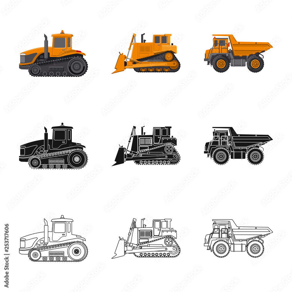 Isolated object of build and construction sign. Set of build and machinery stock symbol for web. Isolated object of build and construction sign. Set of build and machinery stock symbol for web.