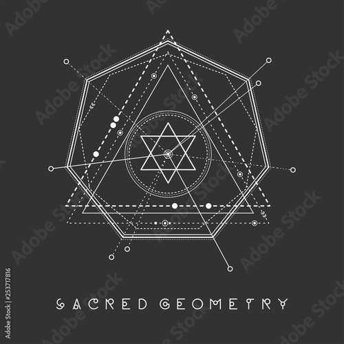 Esoteric sacred geometry vector on black background