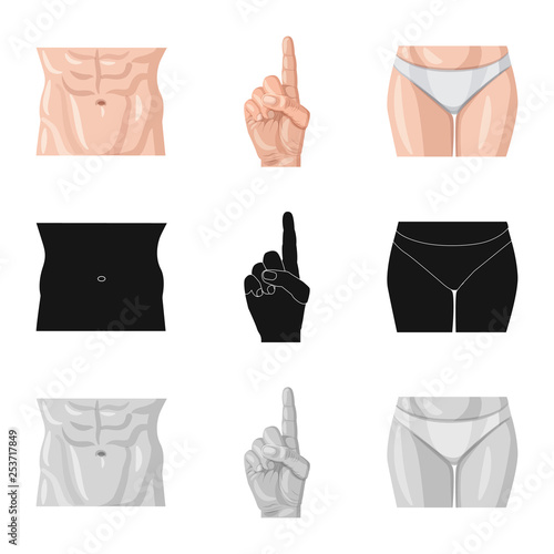 Isolated object of human and part sign. Collection of human and woman vector icon for stock.