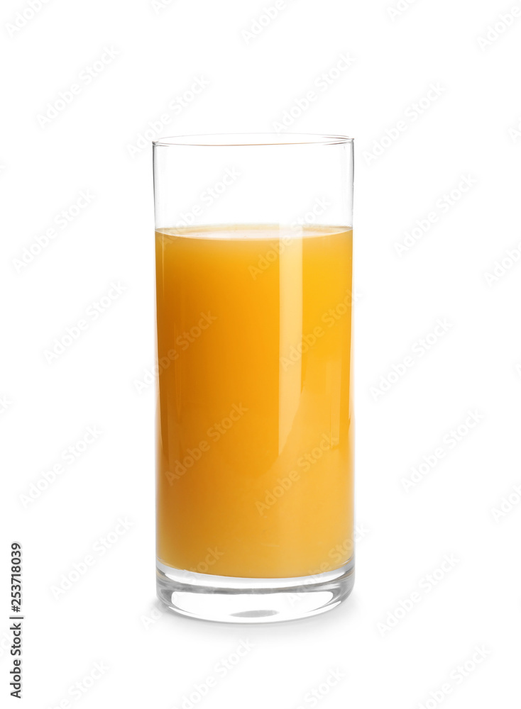 Glass of orange juice on white background Glass of orange juice on white background