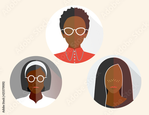 group womans business african flat material design icon photo