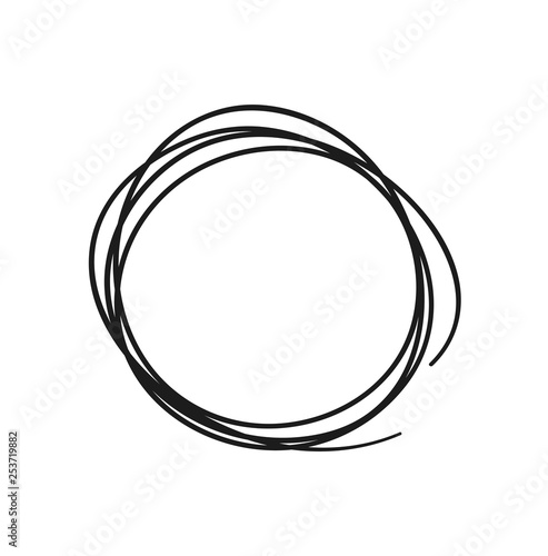 Hand drawn set of objects for design use. Black Vector doodle ellipses on white background.  Abstract pencil drawing. Artistic illustration grunge elements