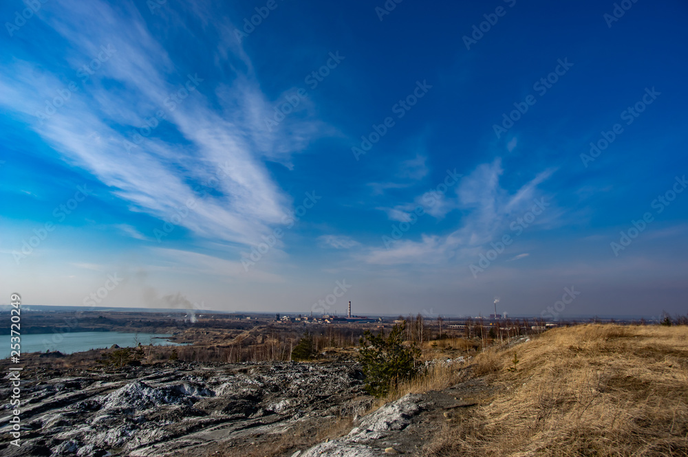 Panorama of the industrial zone from an abandoned career Panorama of the industrial zone from an abandoned career