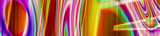 Abstract chaotic panorama banner with neon light look