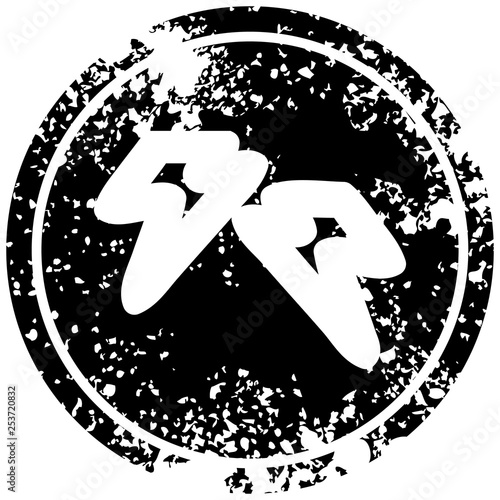 lightning bolts distressed icon