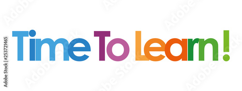 time to learn in white background
