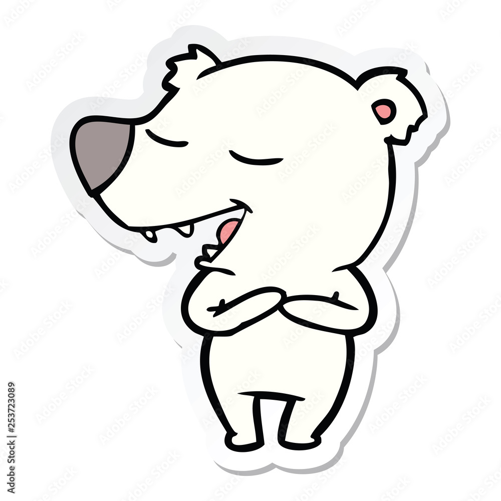 sticker of a cartoon polar bear sticker of a cartoon polar bear