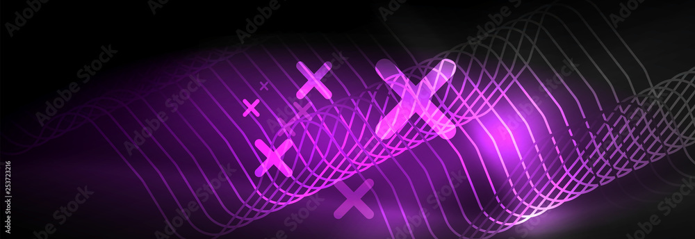 Dark neon light glowing template, abstract vector background lines Dark neon light glowing template, abstract vector background lines