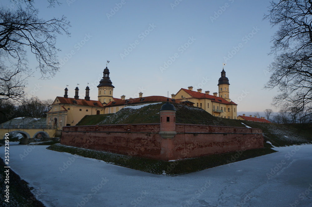 Nesvizh Castle, Belarus in winter 