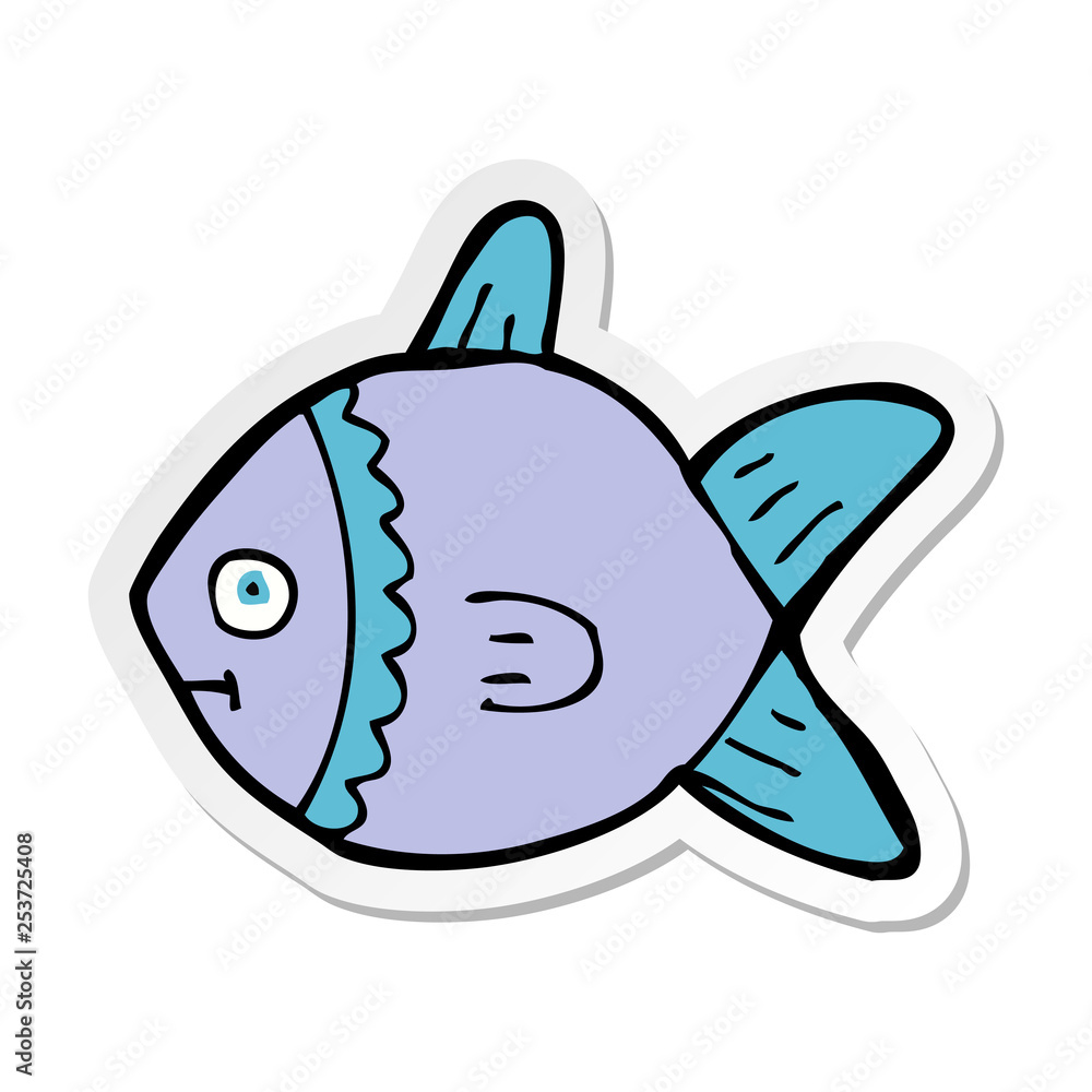 sticker of a cartoon fish sticker of a cartoon fish