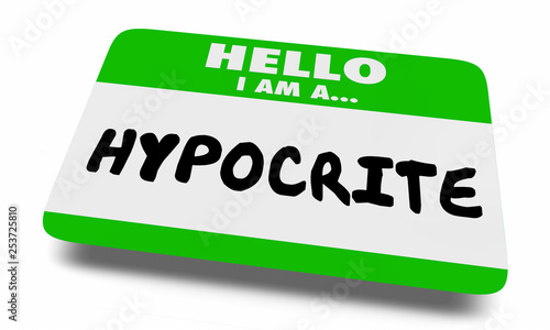 Quadro su tela Hypocrite Liar Fake Name Tag 3d Illustration