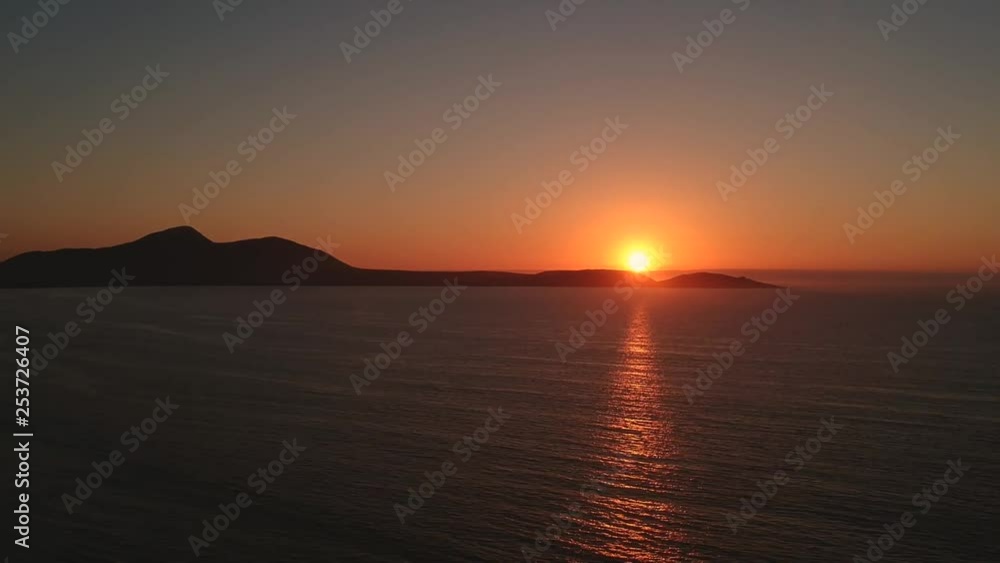 Aerial timelapse of sunset above the sea Aerial timelapse of sunset above the sea