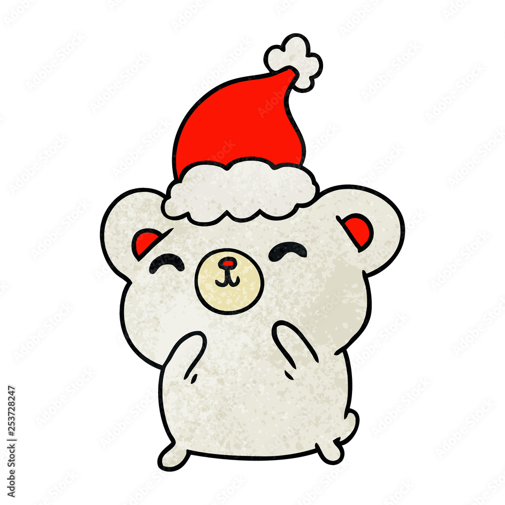christmas textured cartoon of kawaii polar bear christmas textured cartoon of kawaii polar bear