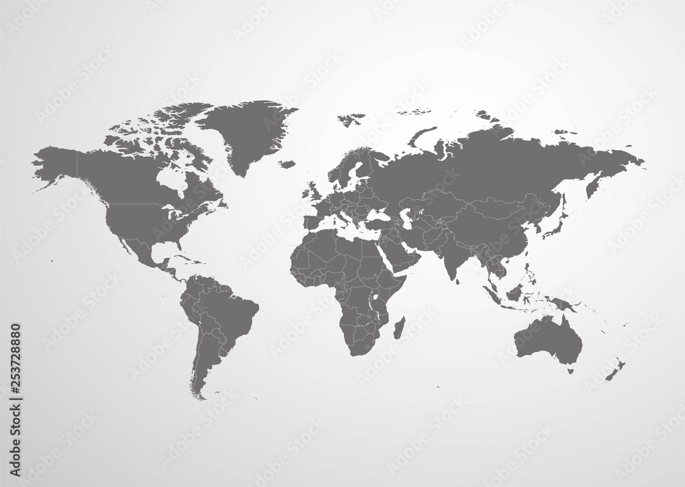 World map with countries vector