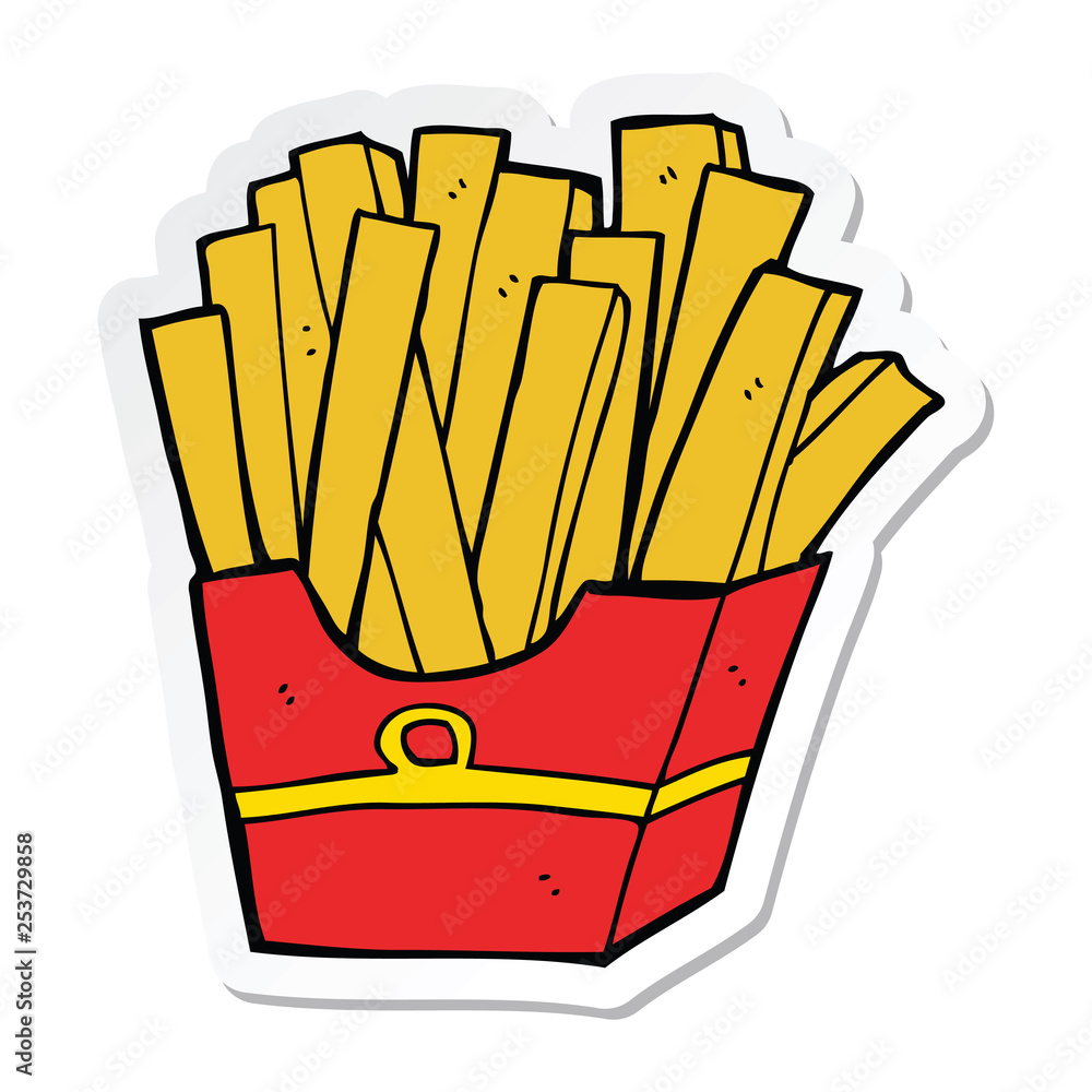 sticker of a cartoon fries sticker of a cartoon fries
