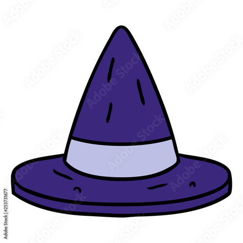 cartoon doodle of a witches hat