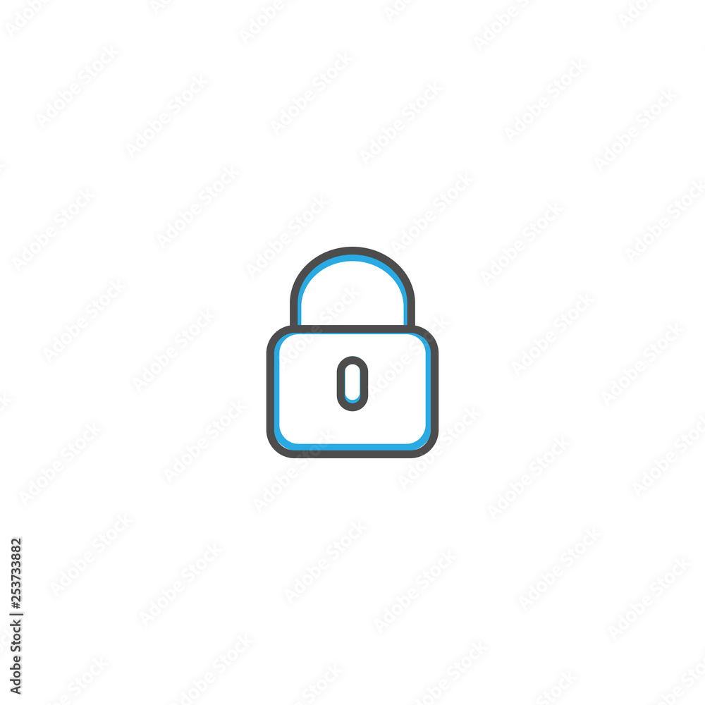 Locked icon design. Essential icon vector illustration Locked icon design. Essential icon vector illustration