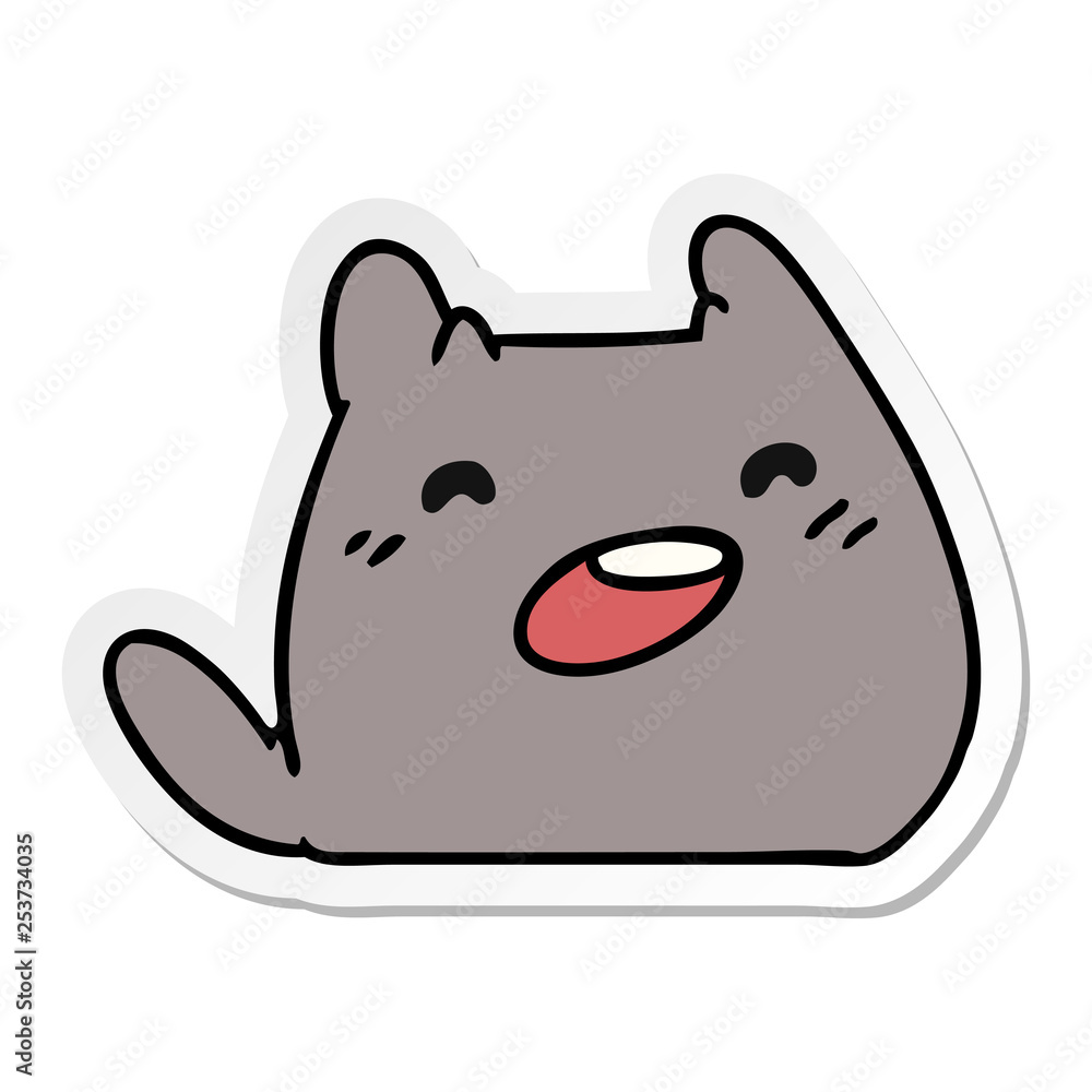 sticker cartoon of a kawaii cat sticker cartoon of a kawaii cat
