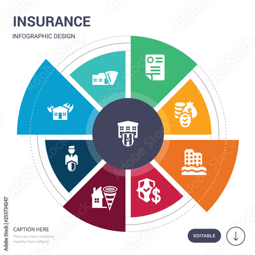 set of 9 simple insurance vector icons. contains such as house insurance, house insurance for storms, house on fire, agent, for home of tornado, of a shield with dollar, inundation icons and others.
