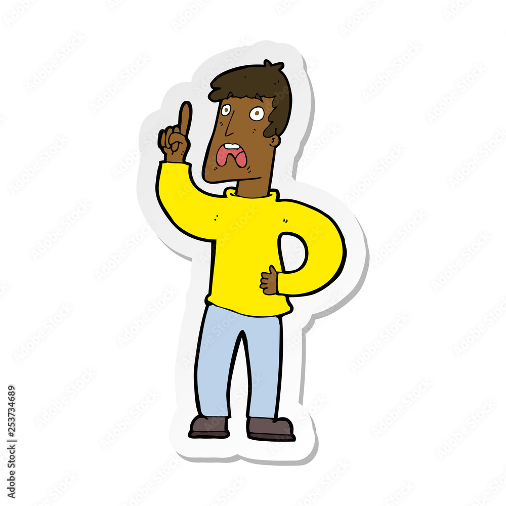 sticker of a cartoon man with complaint sticker of a cartoon man with complaint