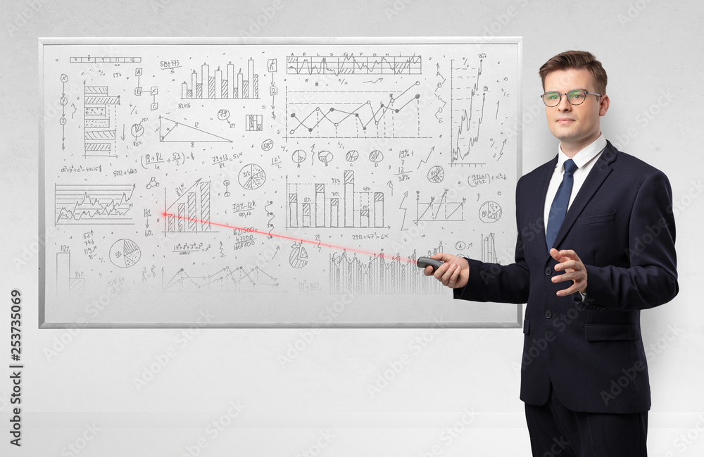 Professor with laser pointer teaching geometry Professor with laser pointer teaching geometry