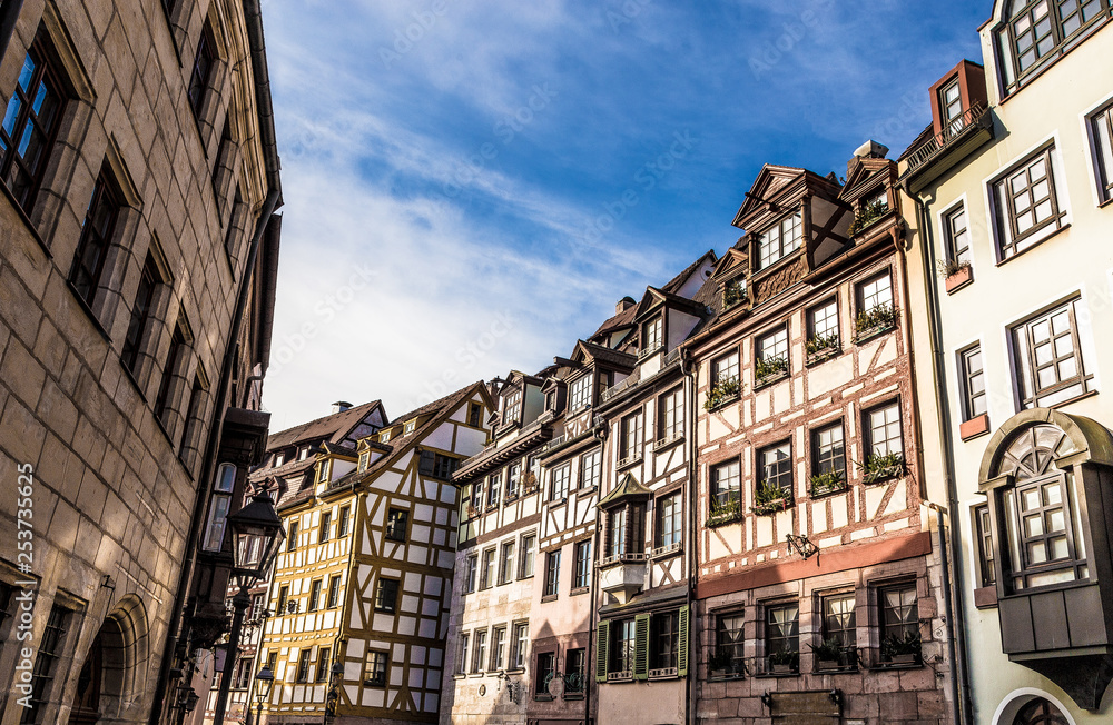 Fototapeta premium Weißgerbergasse in Nürnberg Bayern Deutschland