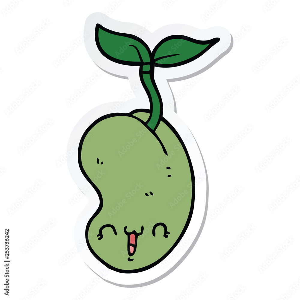 sticker of a cute cartoon seed sprouting sticker of a cute cartoon seed sprouting