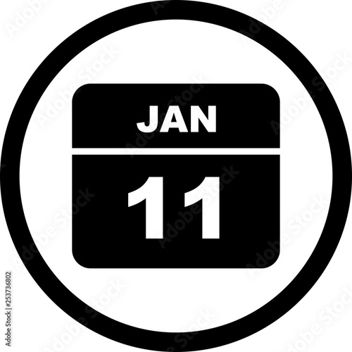 January 11th Date on a Single Day Calendar