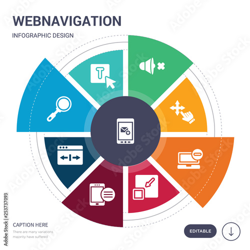 set of 9 simple webnavigation vector icons. contains such as inbox, lowercase, magnifying glass, maximize, menu, minimize, minus icons and others. editable infographics design