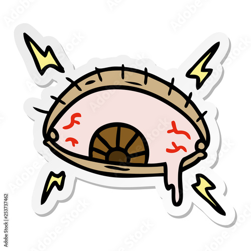 sticker cartoon doodle of an enraged eye
