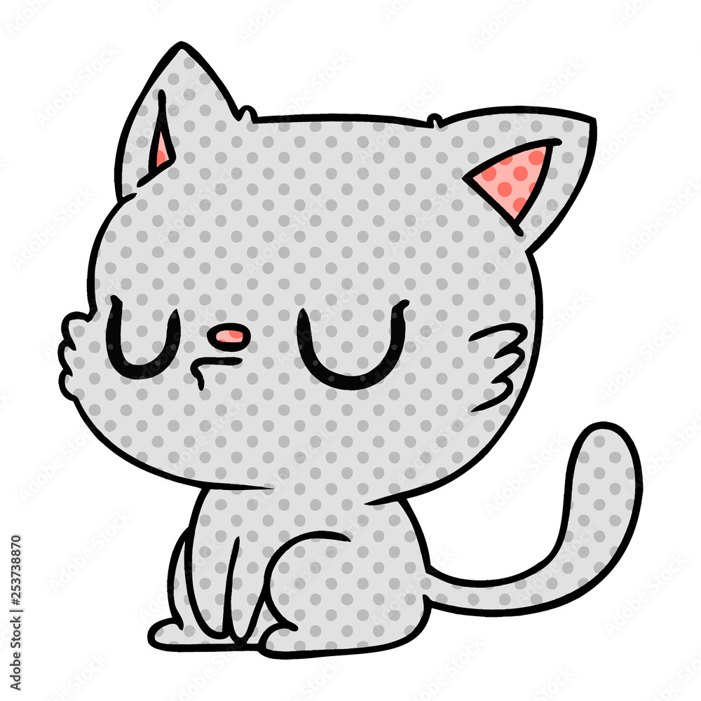 cartoon of cute kawaii cat cartoon of cute kawaii cat