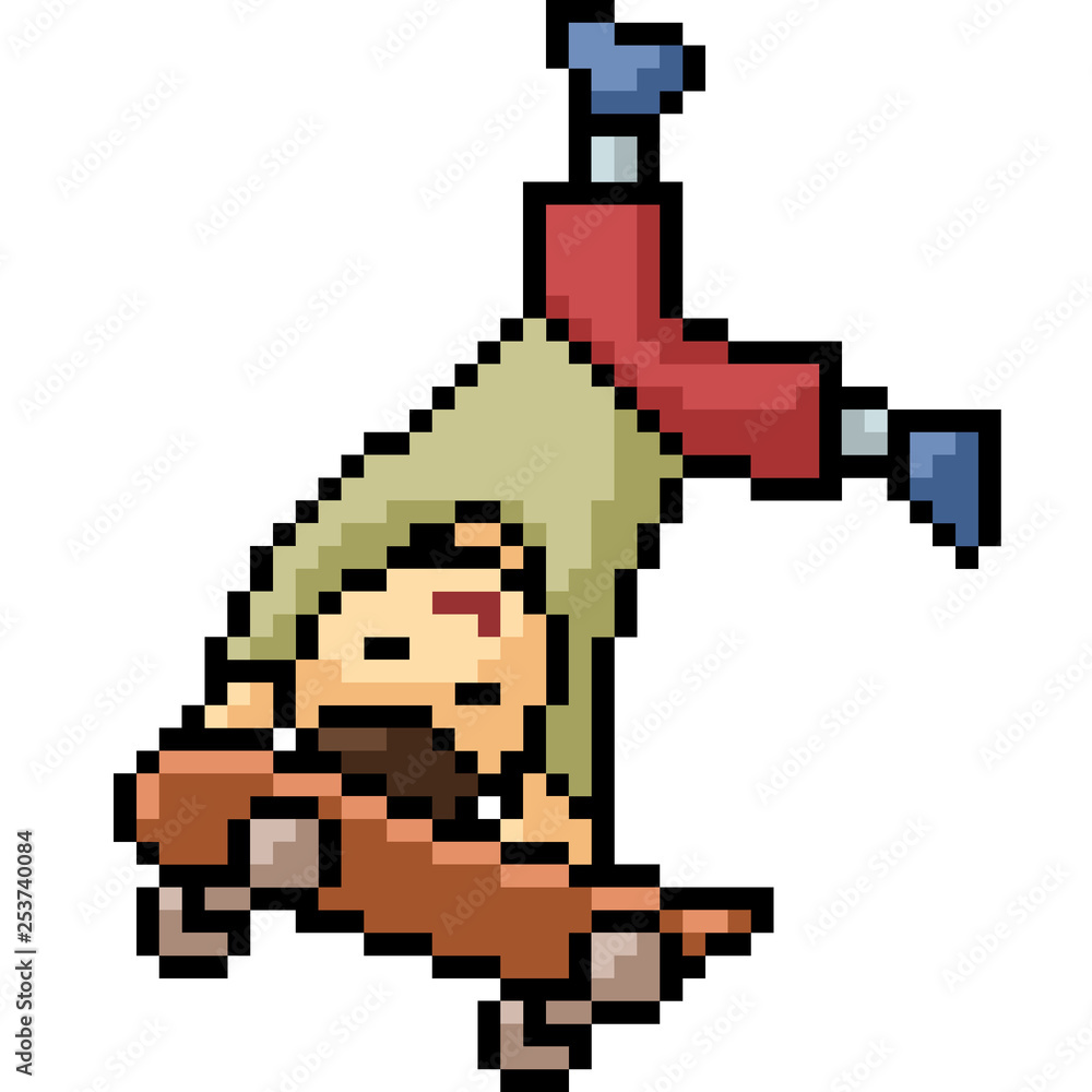 Fototapeta premium vector pixel art boy skateboard