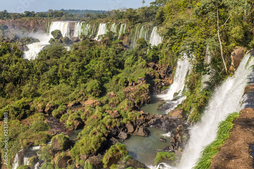 Billede på lærred The incredible and majestic Iguazu Falls, multiple waterfalls make up this UNESC