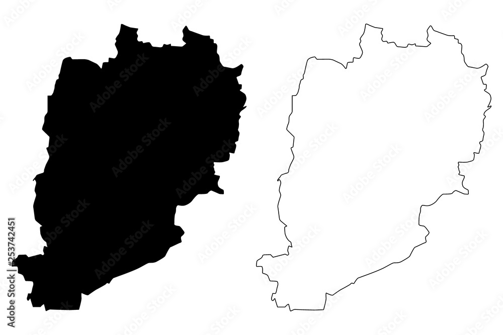 Beni Mellal-Khenifra Region (Administrative divisions of Morocco, Kingdom of Morocco, Regions of Morocco) map vector illustration, scribble sketch Beni Mellal-Khenifra map