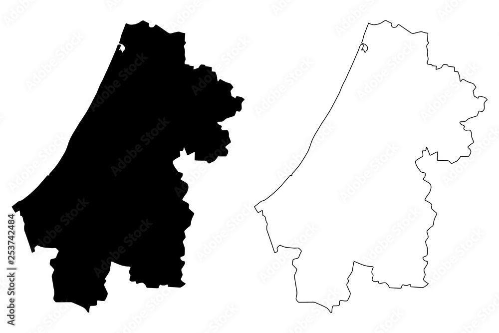Rabat-Sale-Kenitra Region (Administrative divisions of Morocco, Kingdom of Morocco, Regions of Morocco) map vector illustration, scribble sketch Errbat-Sla-Qnitra map