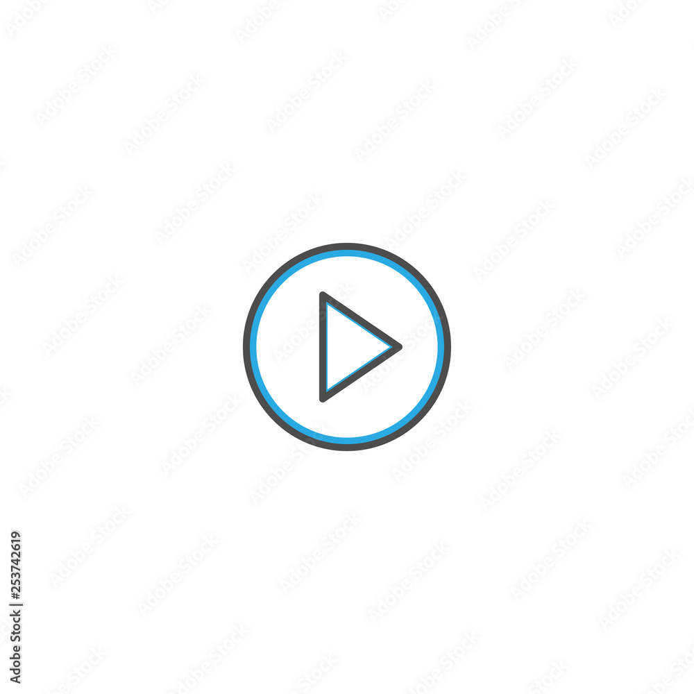 Play Button icon design. Essential icon vector illustration Play Button icon design. Essential icon vector illustration